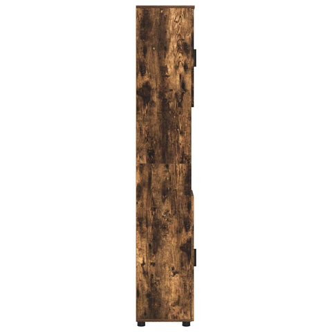 vidaXL Bathroom Tall Cabinet with Storage Smoked oak 30 x 35 x 192 cm
