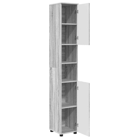 vidaXL Bathroom Tall Cabinet with Storage Grey sonoma 30 x 35 x 192 cm