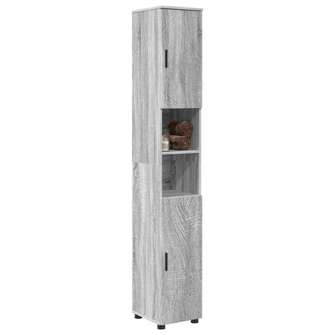 vidaXL Bathroom Tall Cabinet with Storage Grey sonoma 30 x 35 x 192 cm