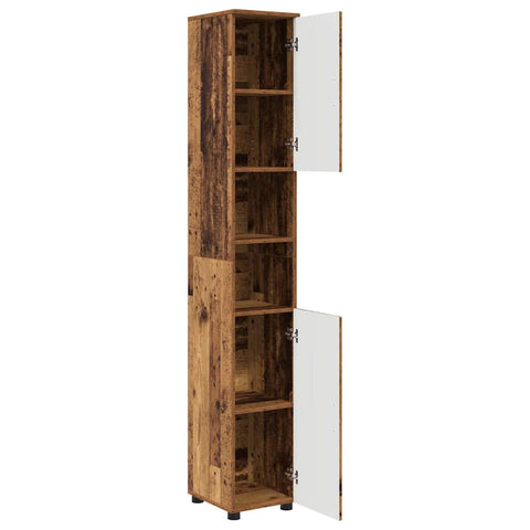 vidaXL Bathroom Tall Cabinet Old wood 30 x 35 x 192 cm Engineered wood