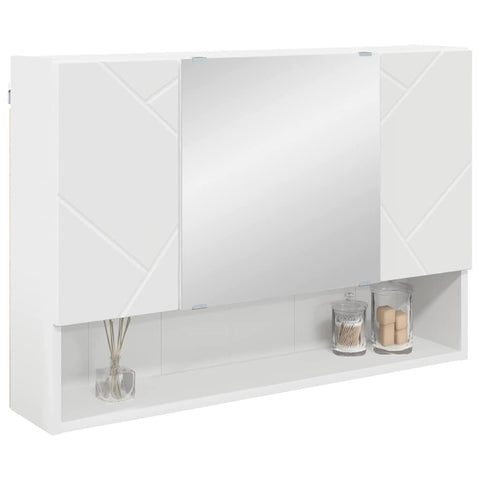vidaXL Bathroom Mirror Cabinet White 80 x 17 x 55 cm Engineered wood