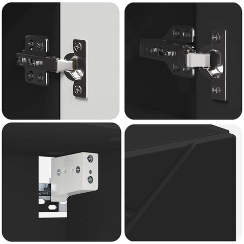 vidaXL Bathroom Mirror Cabinet Black 80 x 17 x 55 cm Engineered wood