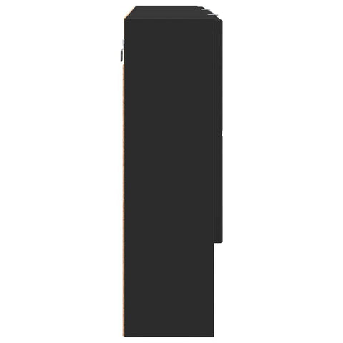 vidaXL Bathroom Mirror Cabinet Black 80 x 17 x 55 cm Engineered wood