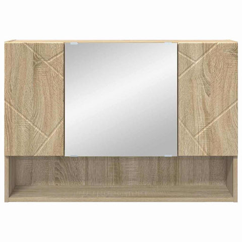 vidaXL Bathroom Mirror Cabinet Wall-mounted Sonoma oak 80 x 17 x 55 cm