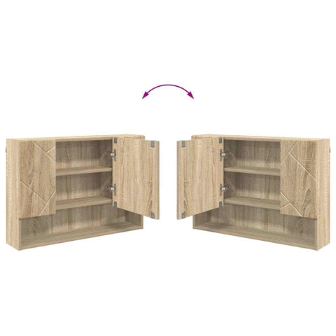 vidaXL Bathroom Mirror Cabinet Wall-mounted Sonoma oak 80 x 17 x 55 cm