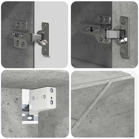 vidaXL Bathroom Mirror Cabinet with Door Concrete grey 80 x 17 x 55 cm