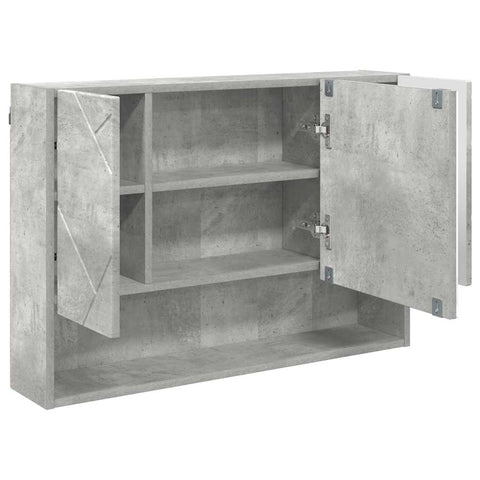 vidaXL Bathroom Mirror Cabinet with Door Concrete grey 80 x 17 x 55 cm