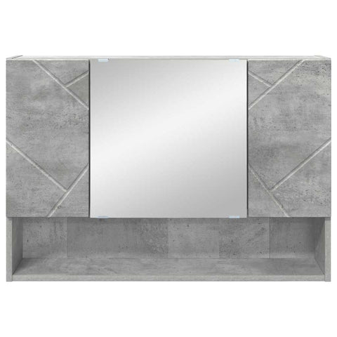 vidaXL Bathroom Mirror Cabinet with Door Concrete grey 80 x 17 x 55 cm