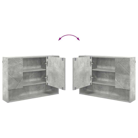 vidaXL Bathroom Mirror Cabinet with Door Concrete grey 80 x 17 x 55 cm