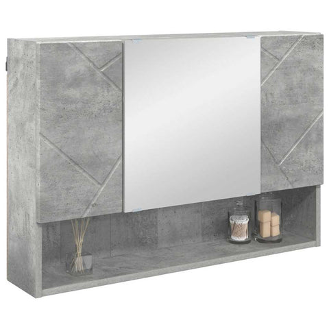 vidaXL Bathroom Mirror Cabinet with Door Concrete grey 80 x 17 x 55 cm