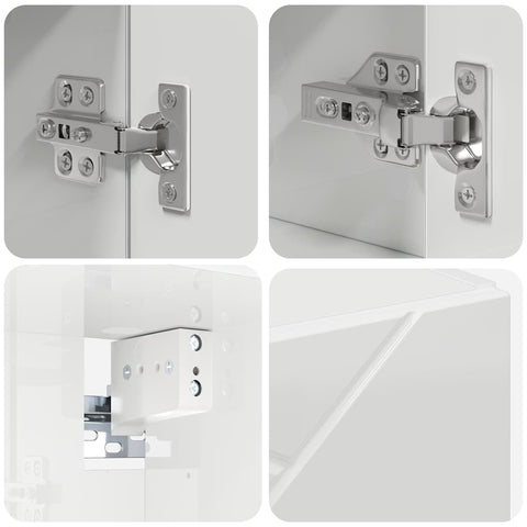 vidaXL Bathroom Mirror Cabinet High gloss white 80 x 17 x 55 cm