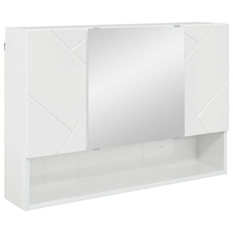 vidaXL Bathroom Mirror Cabinet High gloss white 80 x 17 x 55 cm