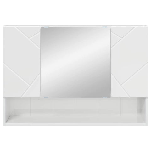 vidaXL Bathroom Mirror Cabinet High gloss white 80 x 17 x 55 cm