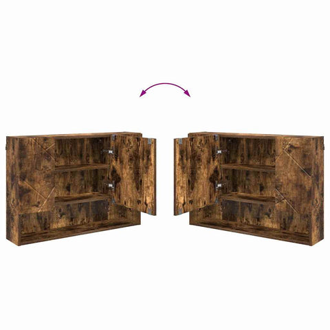 vidaXL Bathroom Mirror Cabinet Wall-mounted Smoked oak 80 x 17 x 55 cm