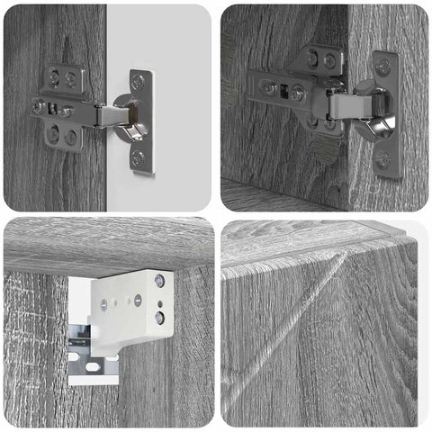 vidaXL Bathroom Mirror Cabinet with Door Grey sonoma 80 x 17 x 55 cm