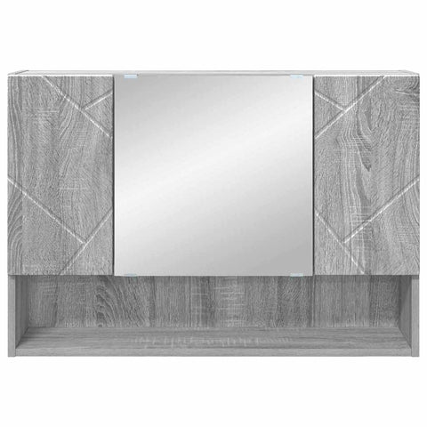 vidaXL Bathroom Mirror Cabinet with Door Grey sonoma 80 x 17 x 55 cm