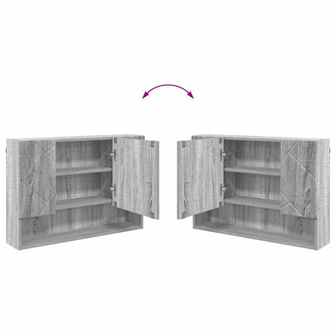 vidaXL Bathroom Mirror Cabinet with Door Grey sonoma 80 x 17 x 55 cm