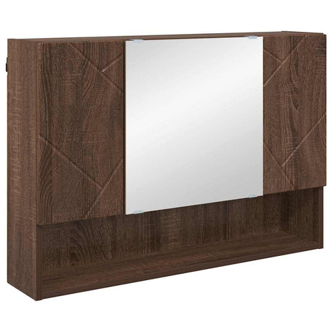 vidaXL Bathroom Mirror Cabinet Wall-mounted Brown oak 80 x 17 x 55 cm