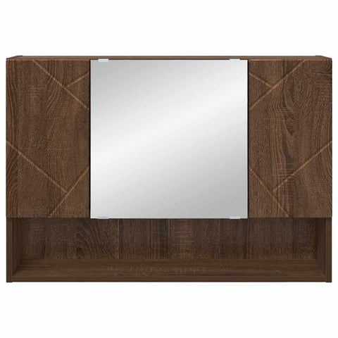 vidaXL Bathroom Mirror Cabinet Wall-mounted Brown oak 80 x 17 x 55 cm
