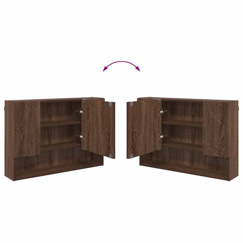 vidaXL Bathroom Mirror Cabinet Wall-mounted Brown oak 80 x 17 x 55 cm