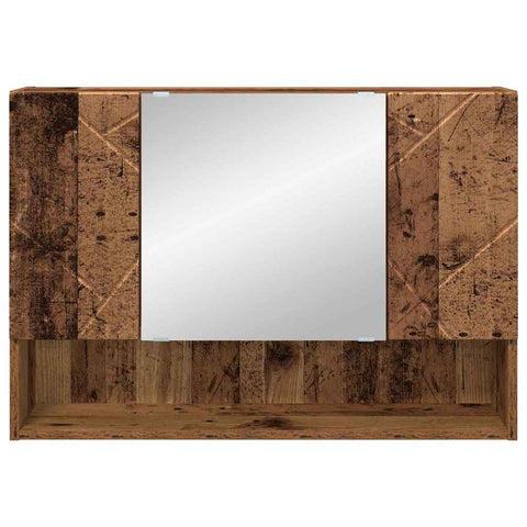 vidaXL Bathroom Mirror Cabinet Wall-mounted Old wood 80 x 17 x 55 cm