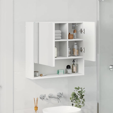 vidaXL Mirror Cabinet with Shelf White 59 x 17 x 55 cm Engineered wood