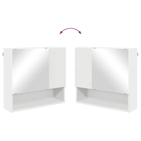 vidaXL Mirror Cabinet with Shelf White 59 x 17 x 55 cm Engineered wood