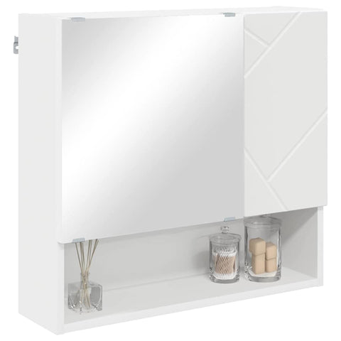 vidaXL Mirror Cabinet with Shelf White 59 x 17 x 55 cm Engineered wood