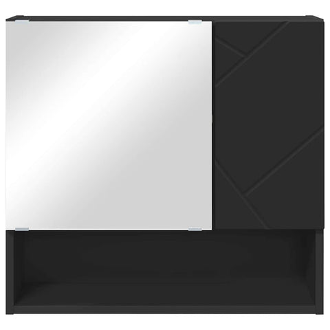 vidaXL Mirror Cabinet with Shelf Black 59 x 17 x 55 cm Engineered wood