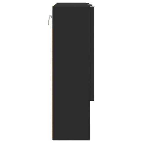 vidaXL Mirror Cabinet with Shelf Black 59 x 17 x 55 cm Engineered wood