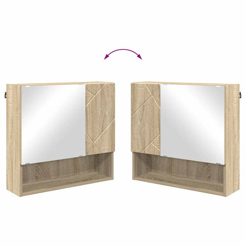 vidaXL Mirror Cabinet Sonoma oak 59 x 17 x 55 cm Engineered wood