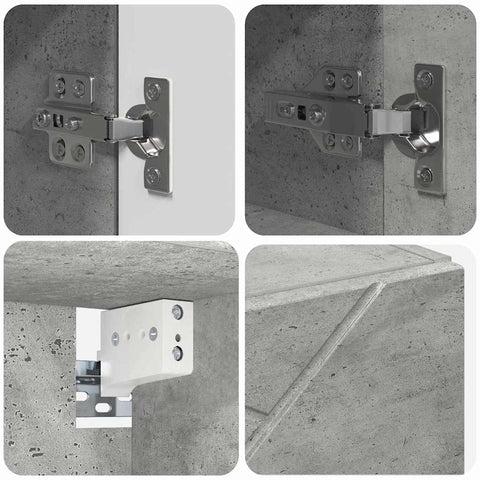 vidaXL Mirror Cabinet Concrete grey 59 x 17 x 55 cm Engineered wood