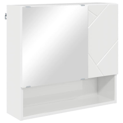 vidaXL Mirror Cabinet High gloss white 59 x 17 x 55 cm Engineered wood