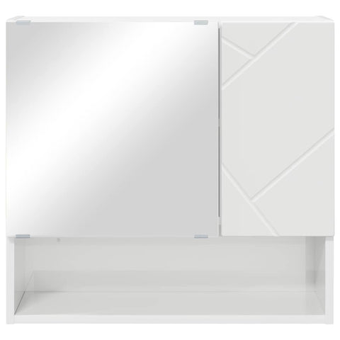 vidaXL Mirror Cabinet High gloss white 59 x 17 x 55 cm Engineered wood