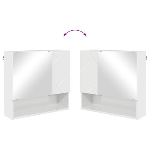 vidaXL Mirror Cabinet High gloss white 59 x 17 x 55 cm Engineered wood