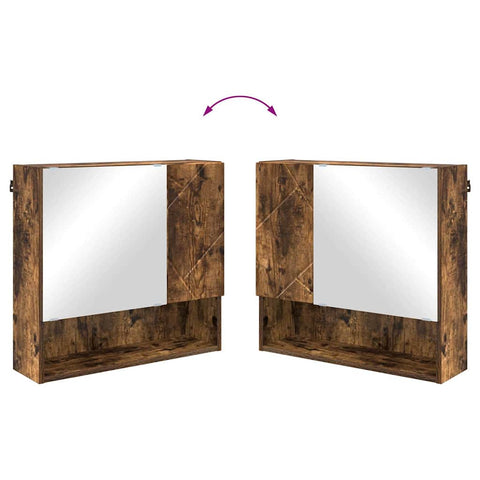 vidaXL Mirror Cabinet Smoked oak 59 x 17 x 55 cm Engineered wood