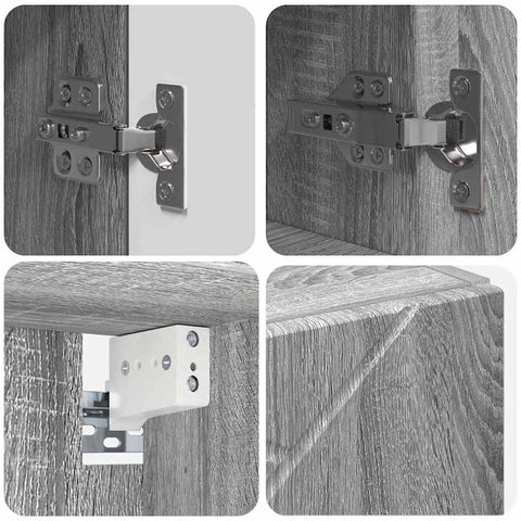 vidaXL Mirror Cabinet Grey sonoma 59 x 17 x 55 cm Engineered wood