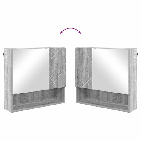vidaXL Mirror Cabinet Grey sonoma 59 x 17 x 55 cm Engineered wood