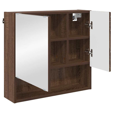 vidaXL Mirror Cabinet Brown oak 59 x 17 x 55 cm Engineered wood