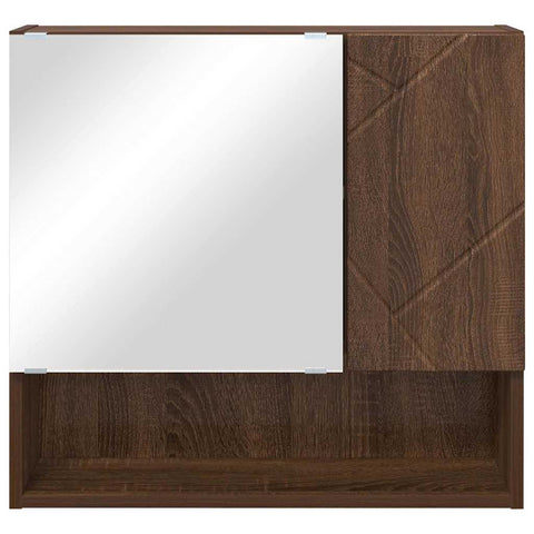 vidaXL Mirror Cabinet Brown oak 59 x 17 x 55 cm Engineered wood