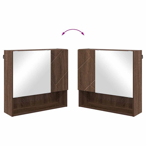 vidaXL Mirror Cabinet Brown oak 59 x 17 x 55 cm Engineered wood