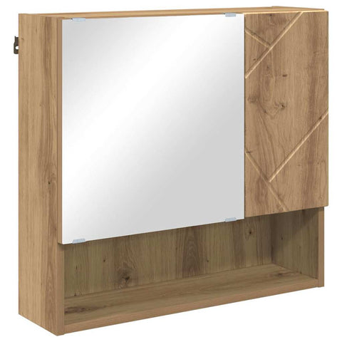 vidaXL Mirror Cabinet Artisan oak 59 x 17 x 55 cm Engineered wood