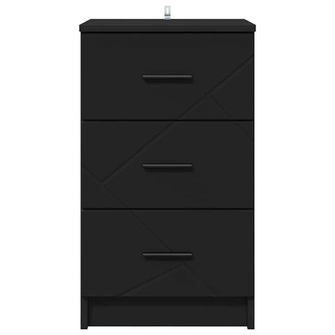 vidaXL Bedside Cabinet Black 38 x 38 x 66 cm Engineered wood
