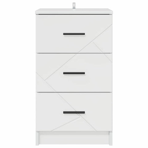 vidaXL Bedside Cabinet with Drawer High gloss white 38 x 38 x 66 cm