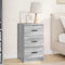 vidaXL Bedside Cabinet Grey sonoma 38 x 38 x 66 cm Engineered wood
