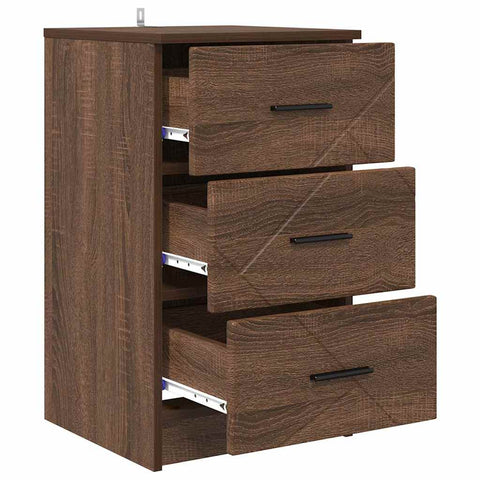 vidaXL Bedside Cabinet Brown oak 38 x 38 x 66 cm Engineered wood