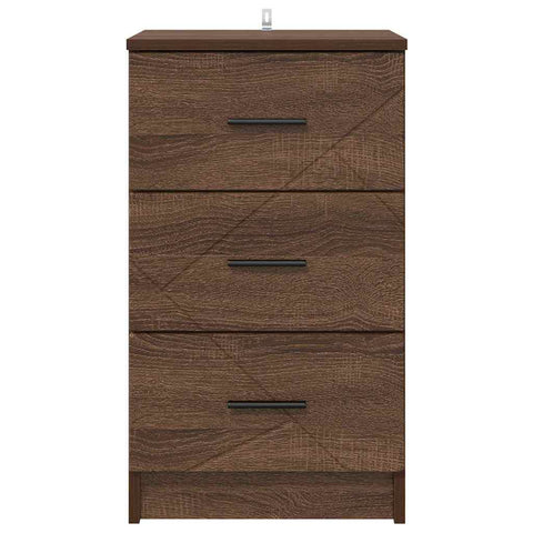 vidaXL Bedside Cabinet Brown oak 38 x 38 x 66 cm Engineered wood