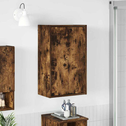 vidaXL Bathroom Cabinet Smoked oak 39 x 23.5 x 65 cm Engineered wood