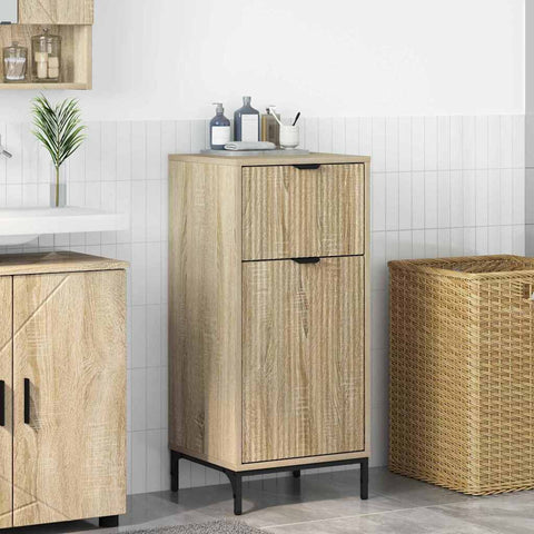 vidaXL Bathroom Cabinet Sonoma oak 39.5 x 36 x 88 cm Engineered wood