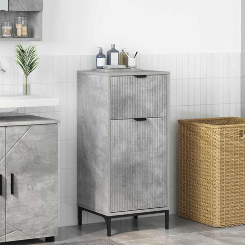 vidaXL Bathroom Cabinet with Drawer Concrete grey 39.5 x 36 x 88 cm